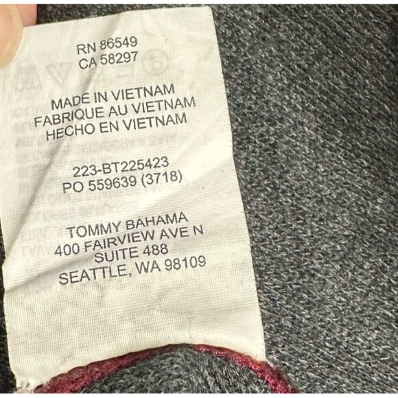 Tommy Bahama 3XB Black Cherry Heather Flipshore Reversible Half Zip Sweater - Picture 7 of 9